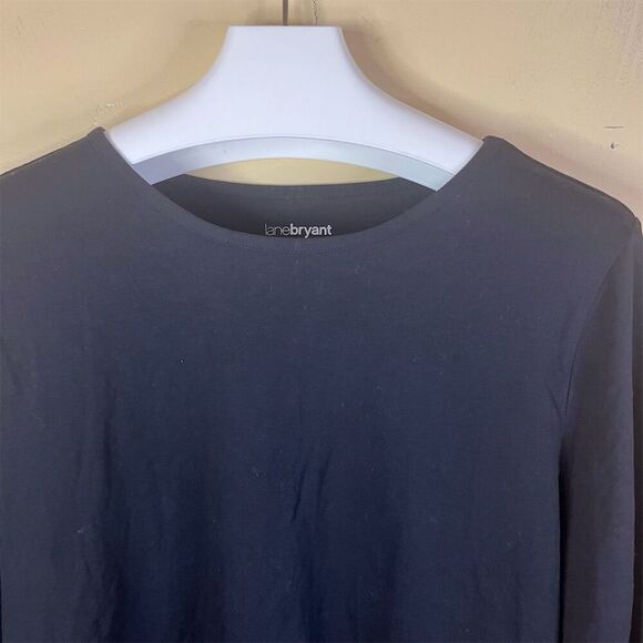 Lane Bryant Women's Plus Size 22 Black Long Sleeve Tee - Picture 3 of 7